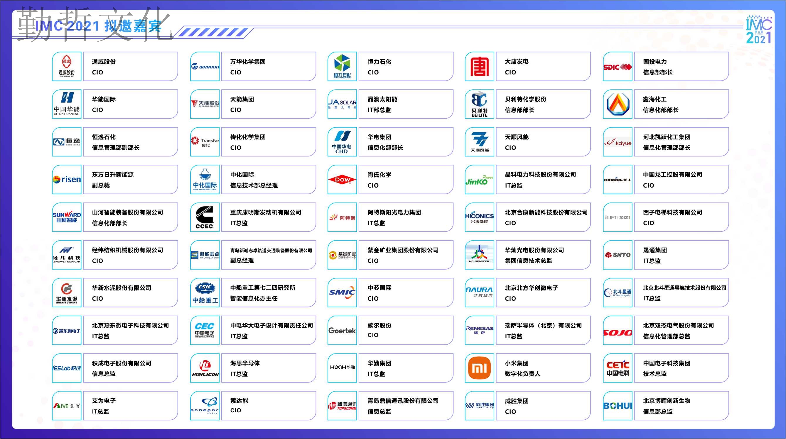 IMC2021第三屆中國智造CIO峰會(huì)